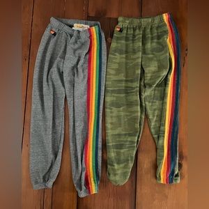 Aviator Nation Bundle 5 Stripe Camouflage and Gray Sweatpants Lot SZ XS